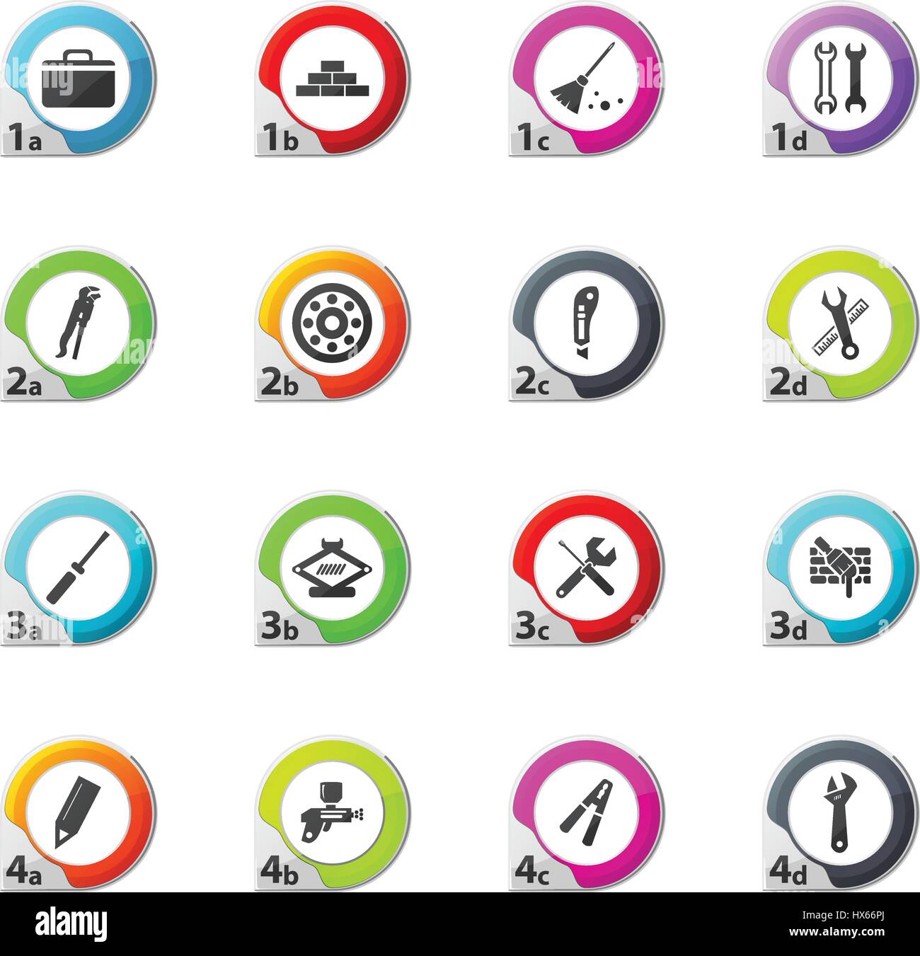 Work tools web icons for user interface design Stock Vector Image & Art ...