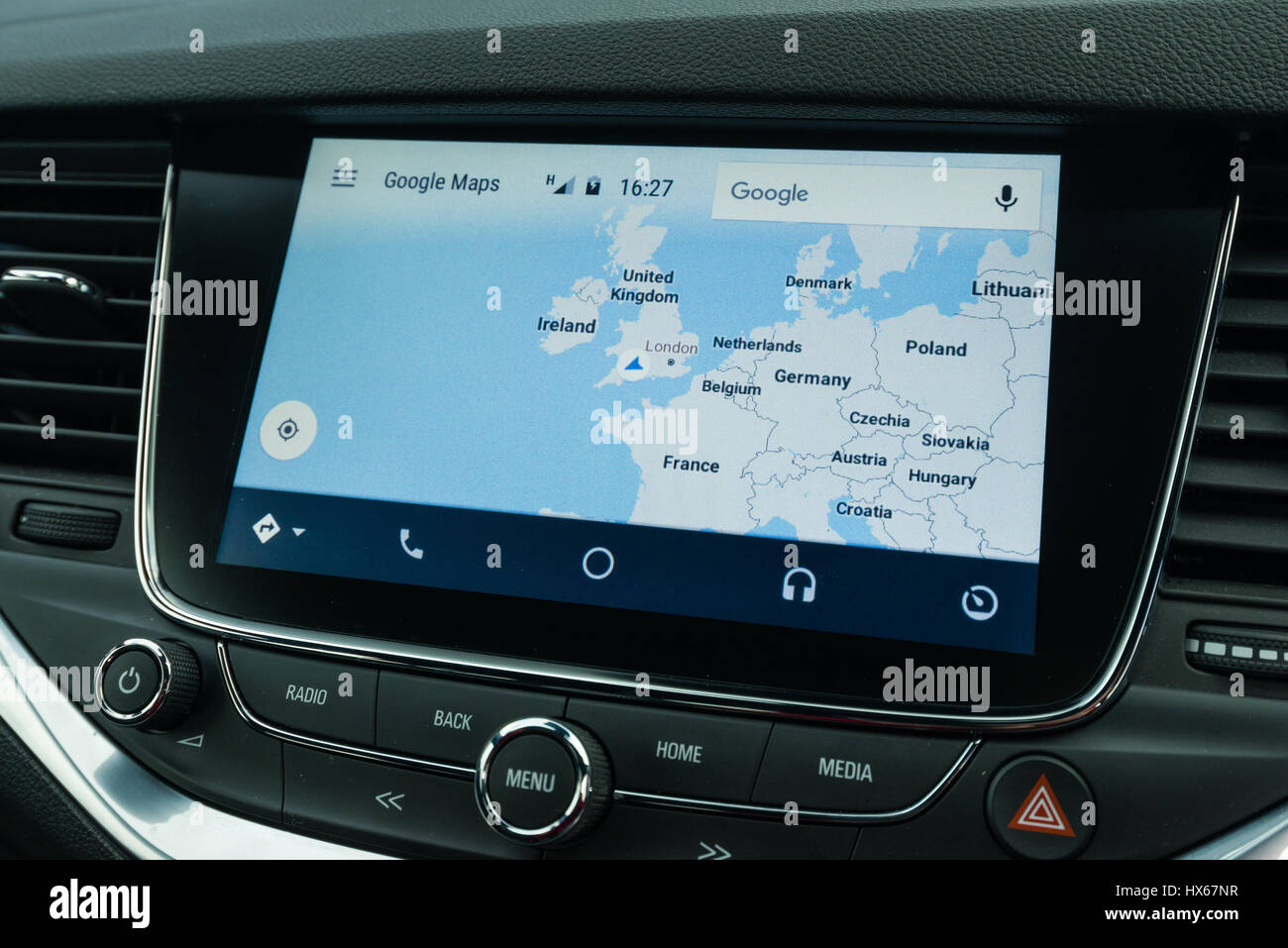 Android Auto Maps Navigation Car Vehicle Interface Stock Photo