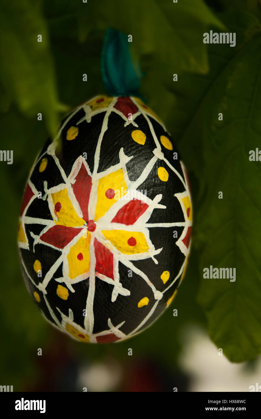 Wooden Easter egg Stock Photo Alamy