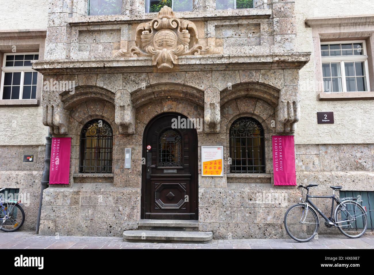 The entrance to the Stadt Museum, Innsbruck, Austria Stock Photo