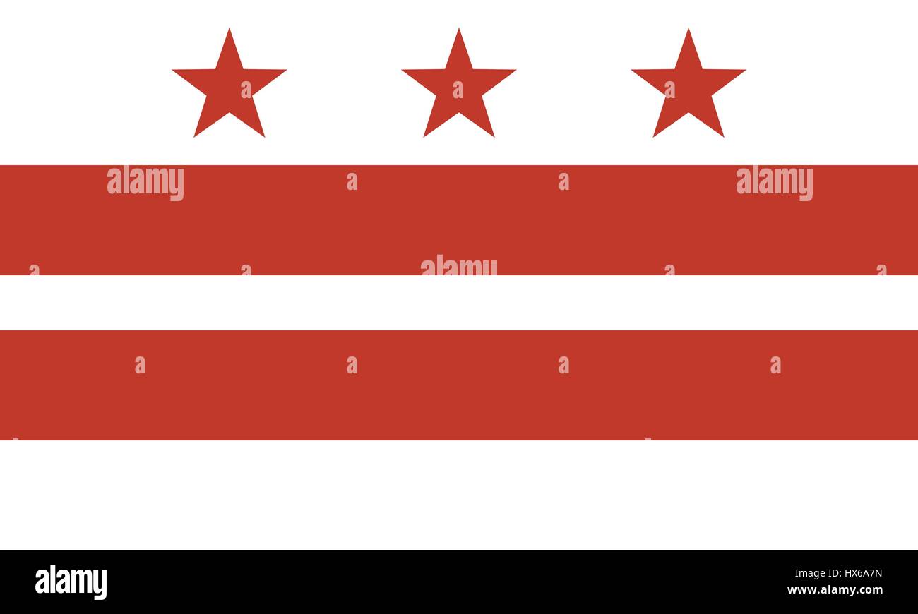 Flag of the District of Columbia Stock Vector