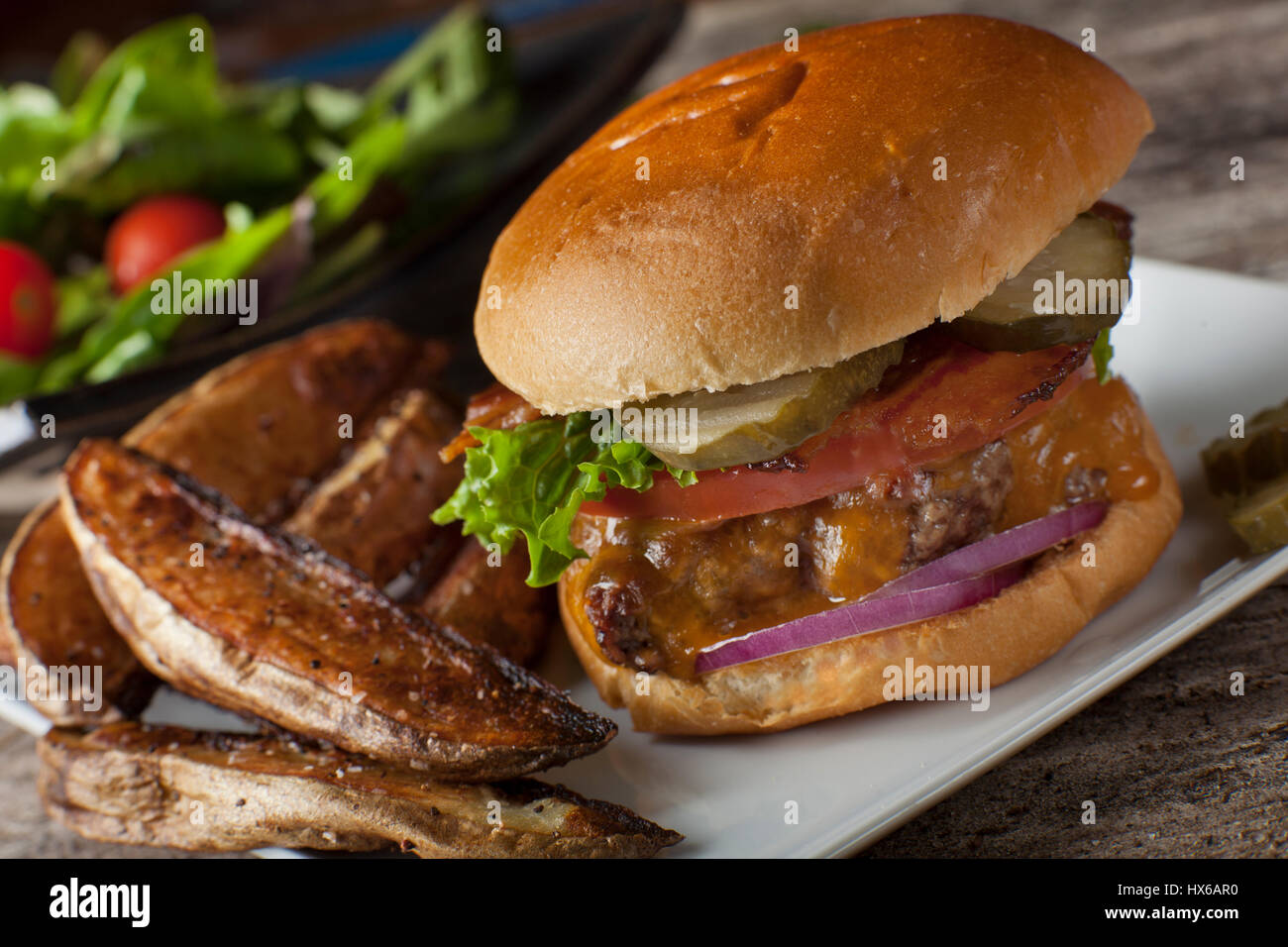 Cheese burger food photograph Stock Photo