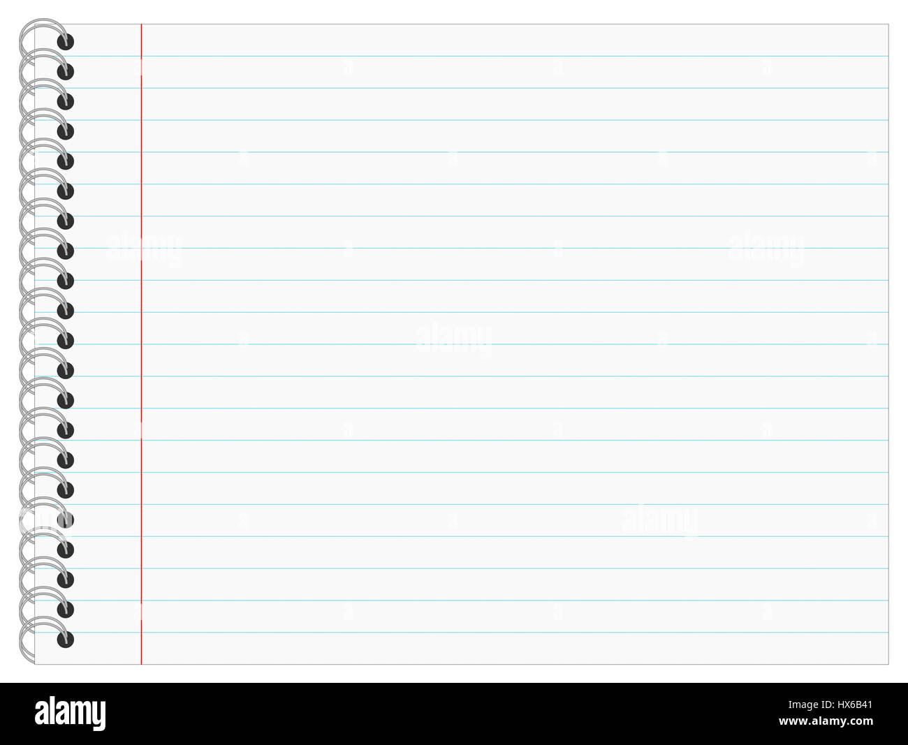 Writing Pad with Lines and Ring Bond, Landscape Format Stock Photo Alamy