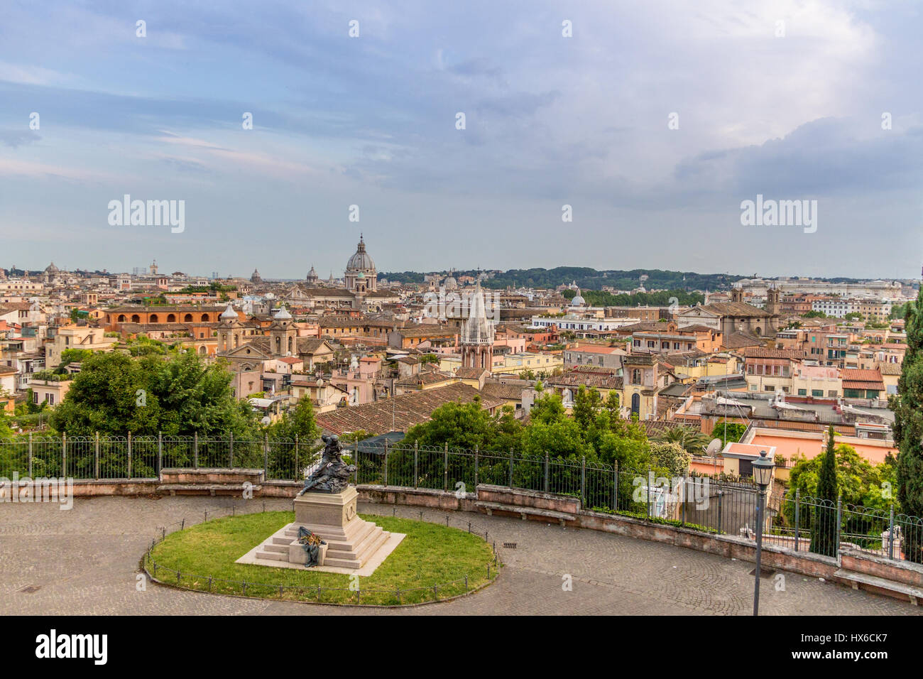 View of Rome from Pincian Hill - Rome, Italy Stock Photo