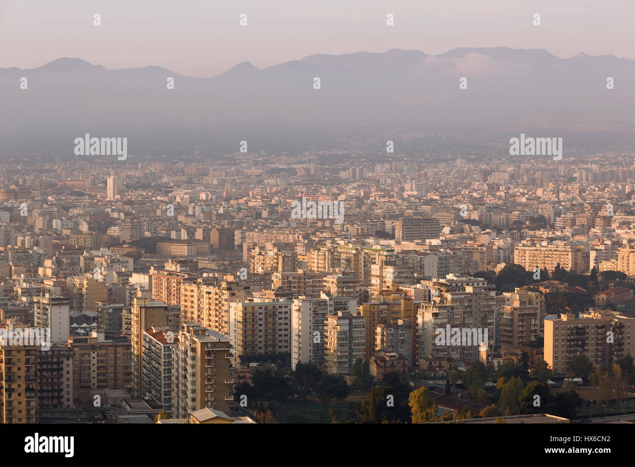 Palermo sunrise skyline Stock Photo