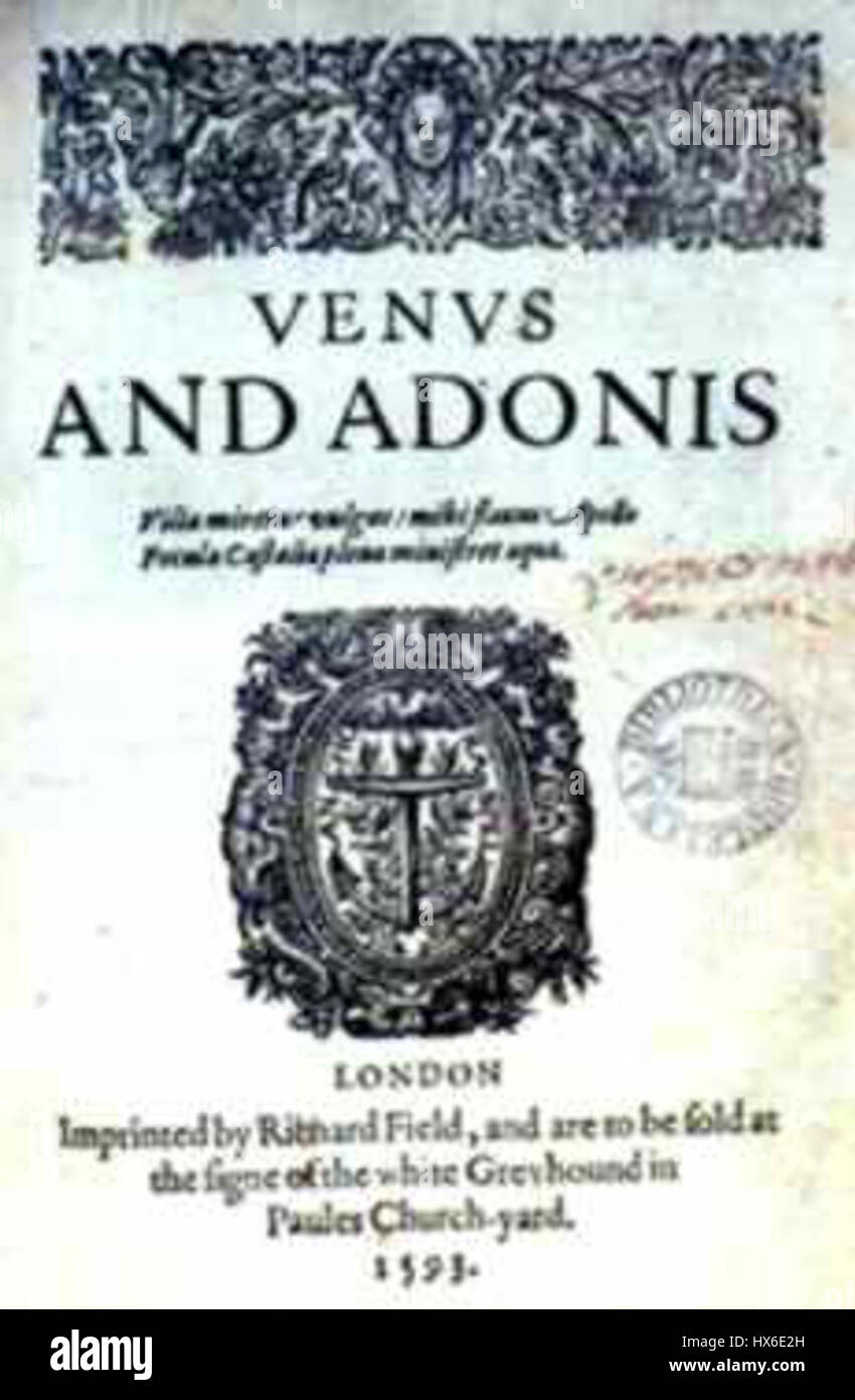 Venus and adonis 1593 hi-res stock photography and images - Alamy