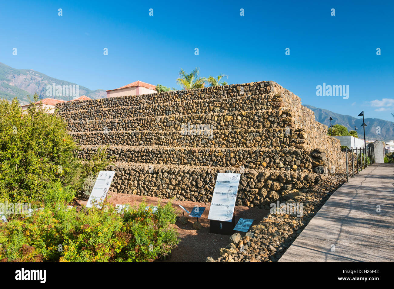 TENERIFE - OCTOBER 14: The ancient Pyramids of Guimar in Tenerife, Spain on October 14, 2014 Stock Photo