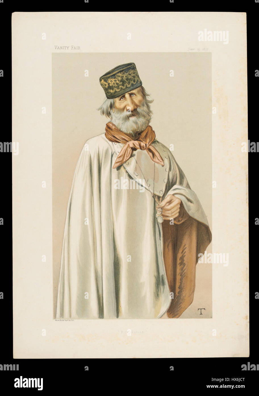 Portrait of General Giuseppe Garibaldi, published by Vanity Fair on 15th June 1878, Stock Photo