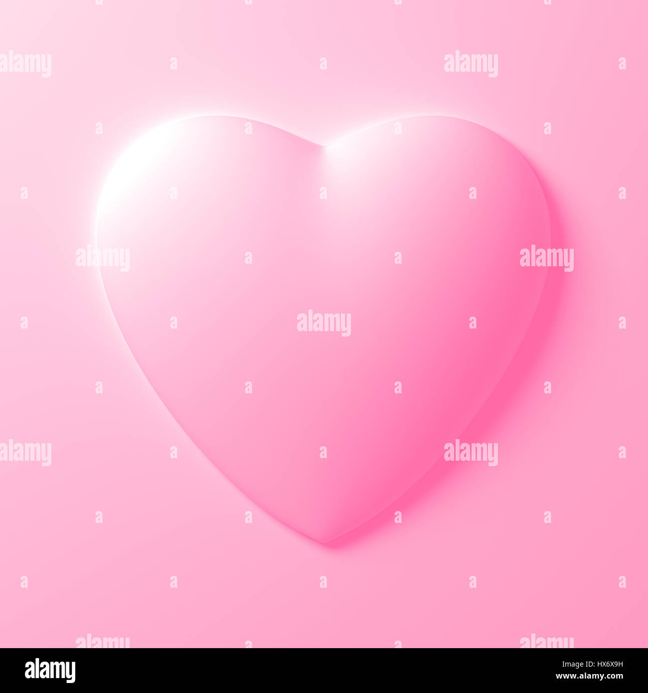 White Heart Shape On White Background. 3D Illustration. Stock Photo
