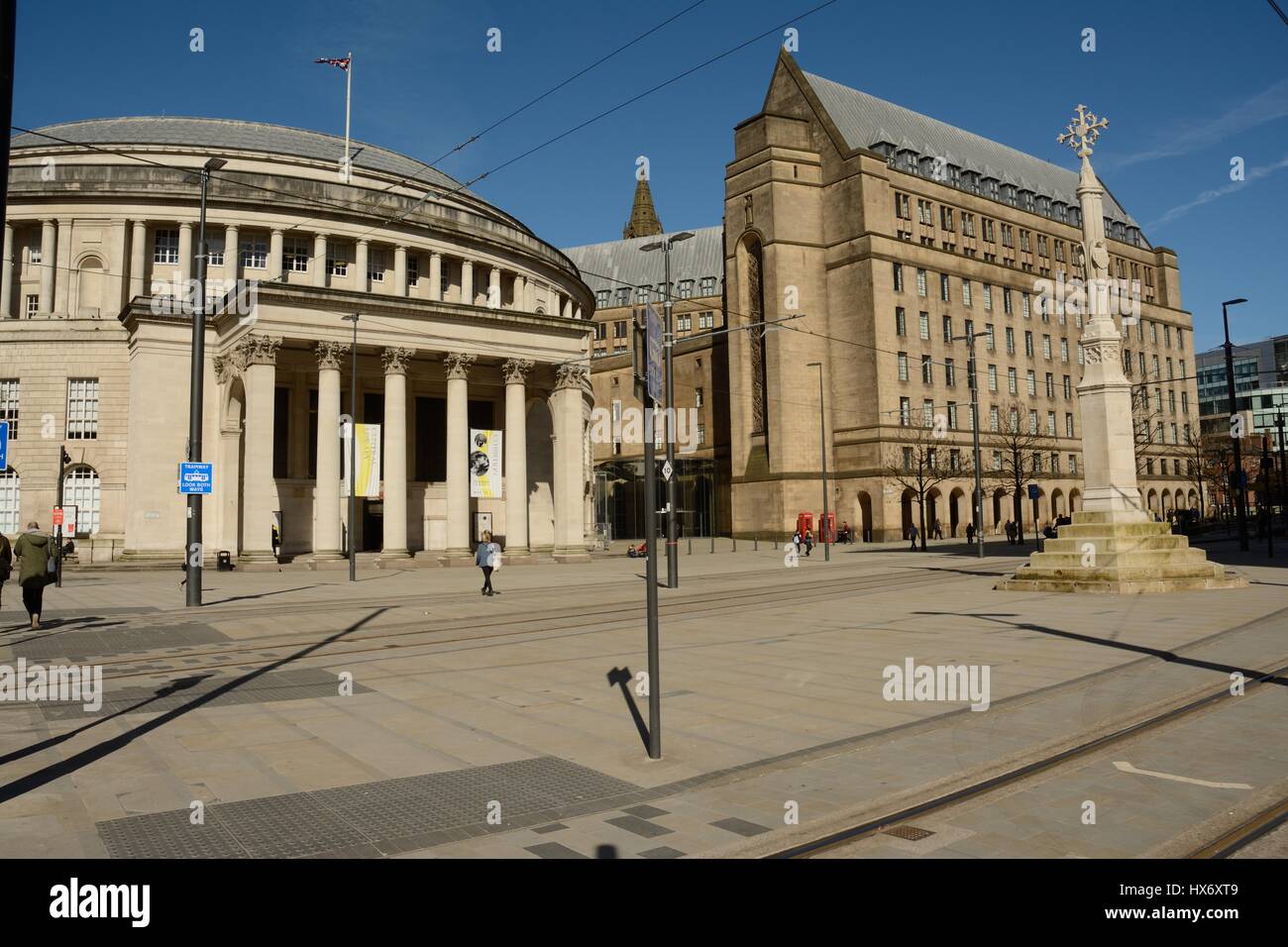 Central Library and Manchester Town Hall Extension St Peter's Square Manchester Stock Photo