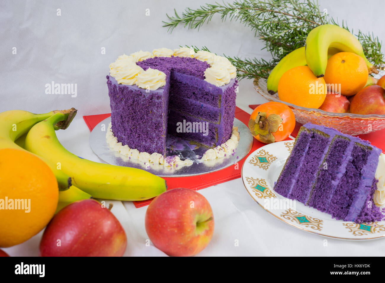 Filipino purple yam cake Stock Photo Alamy