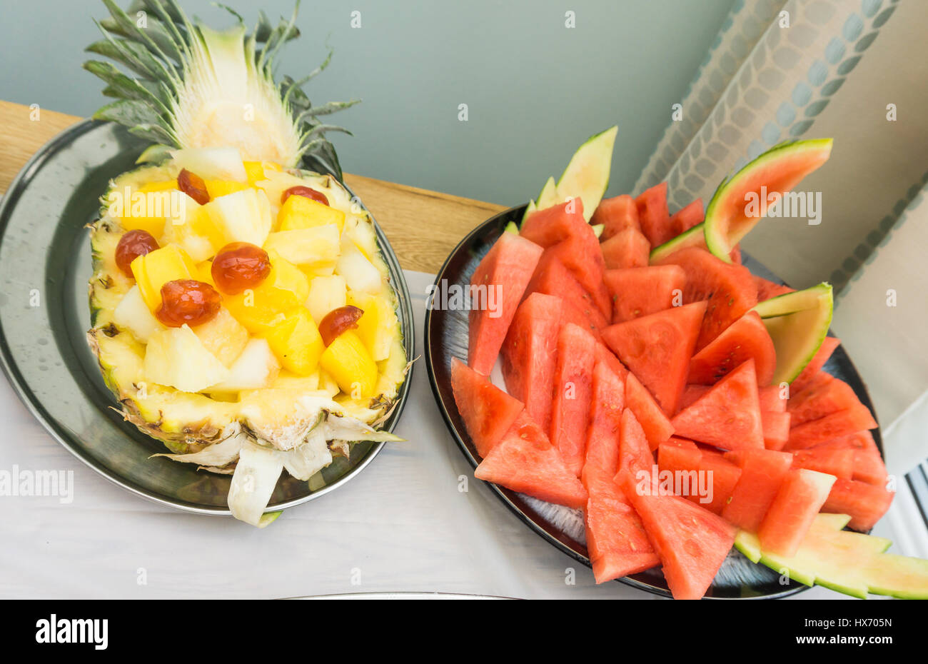 Pineapple melon fruit salad hi-res stock photography and images - Alamy