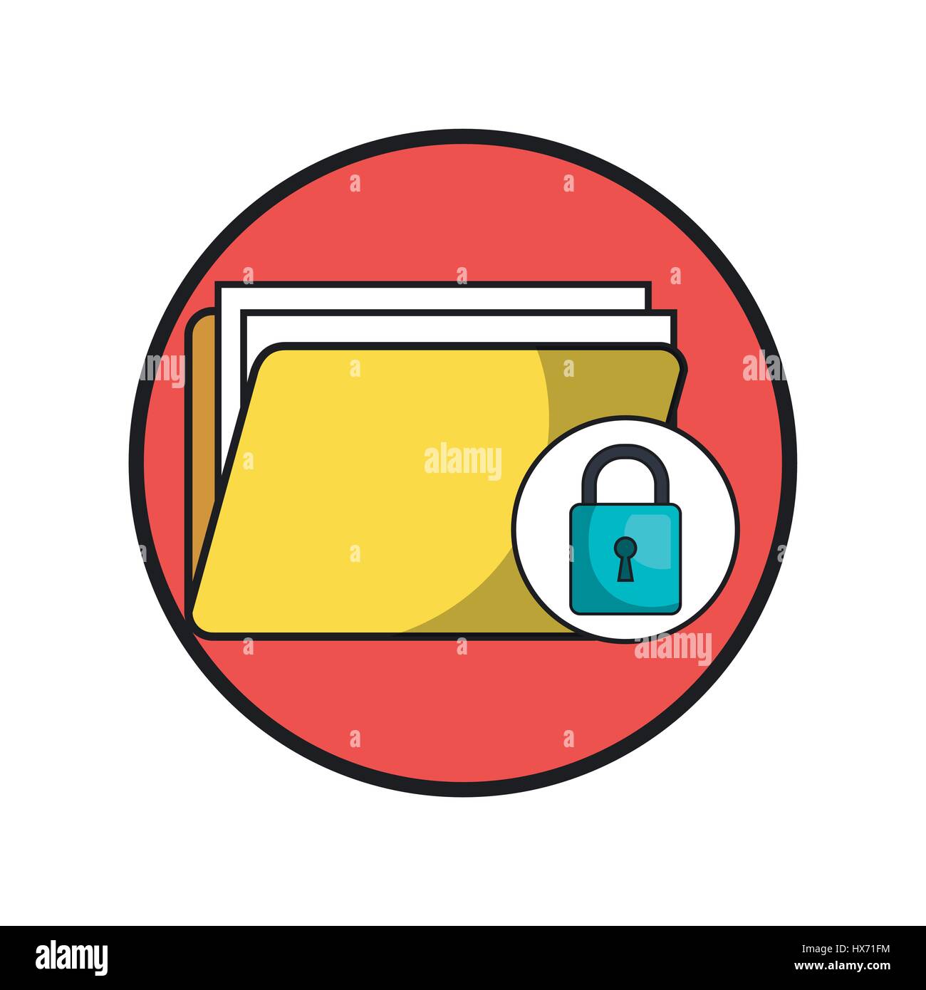 security system flat line icons Stock Vector Image & Art - Alamy