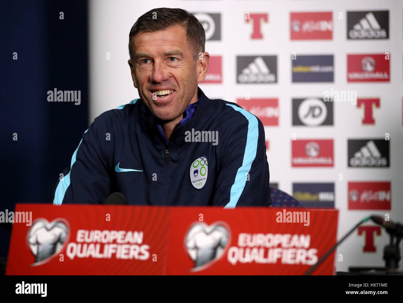 Slovenian manager Srecko Katanec during the press conference at Hampden ...