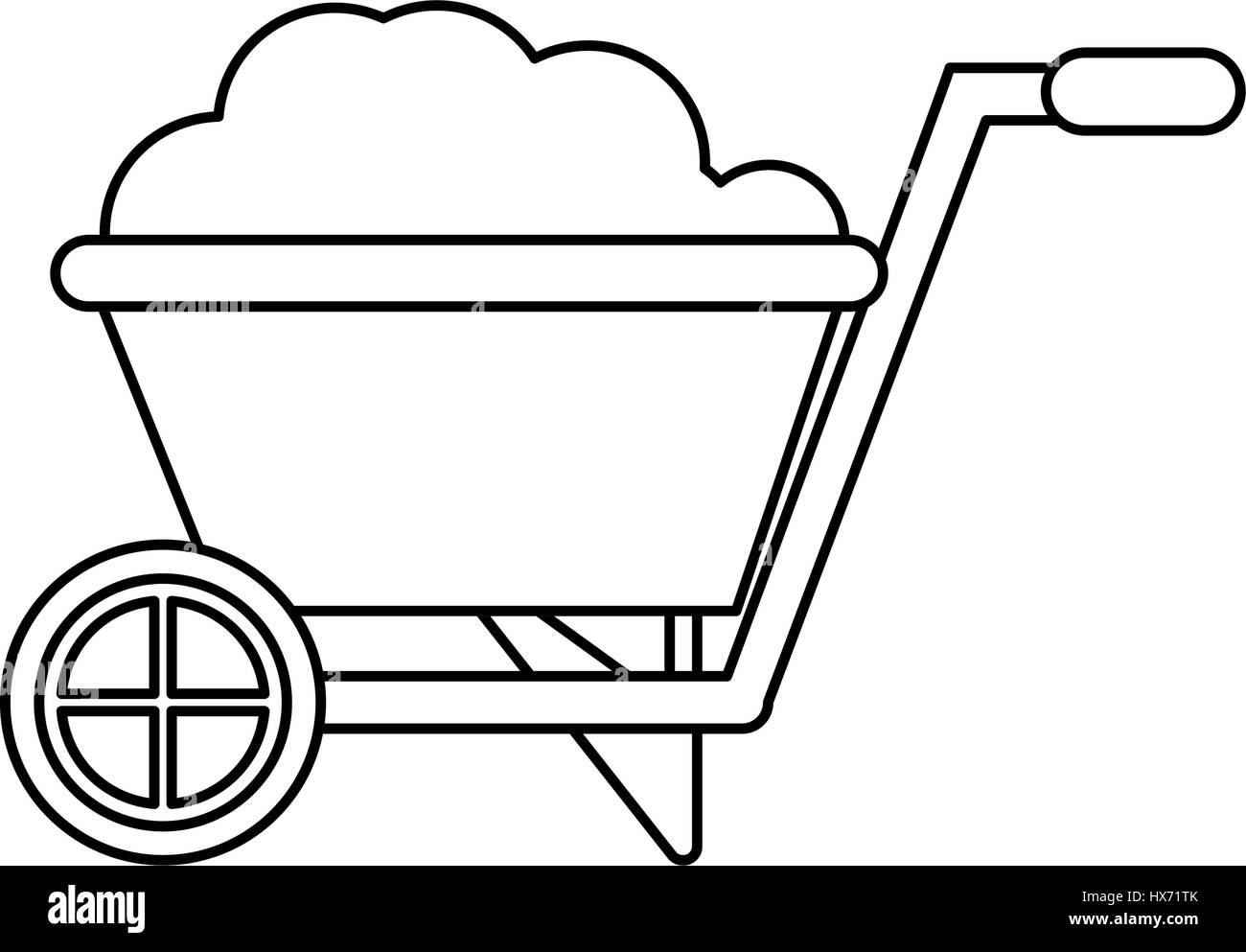 wheelbarrow garden earth line Stock Vector Image & Art - Alamy