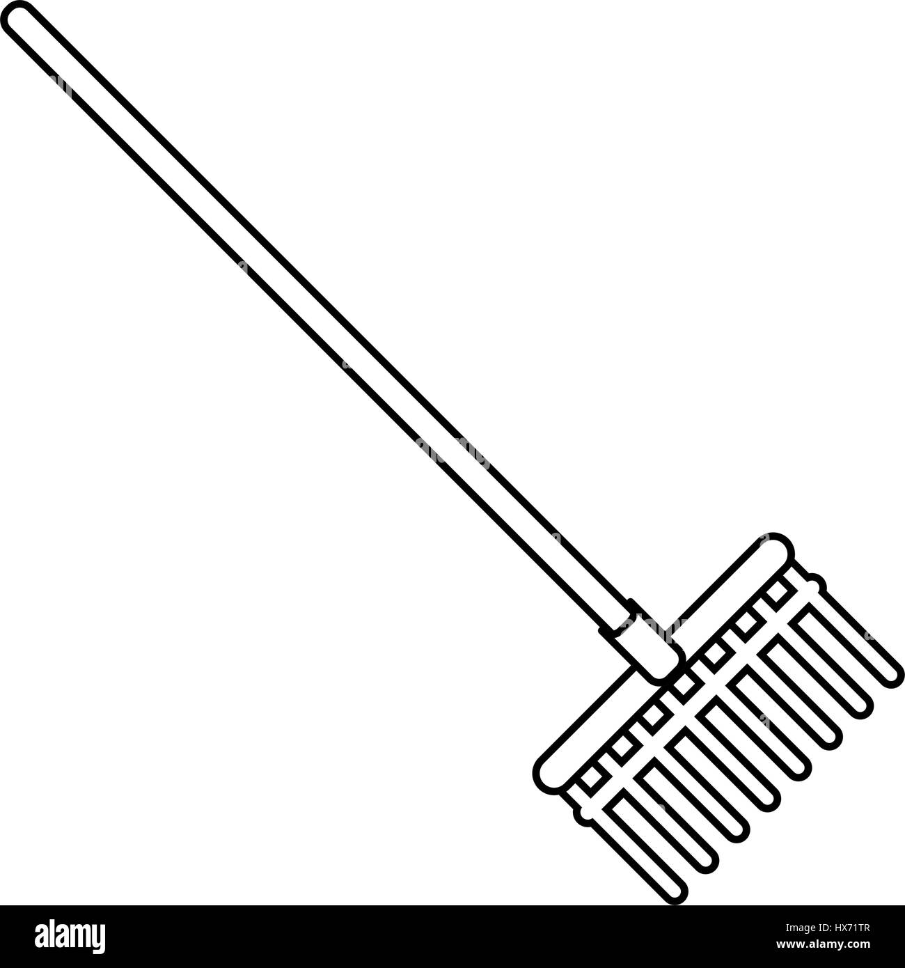 rake agriculture tool thin line Stock Vector Image & Art - Alamy