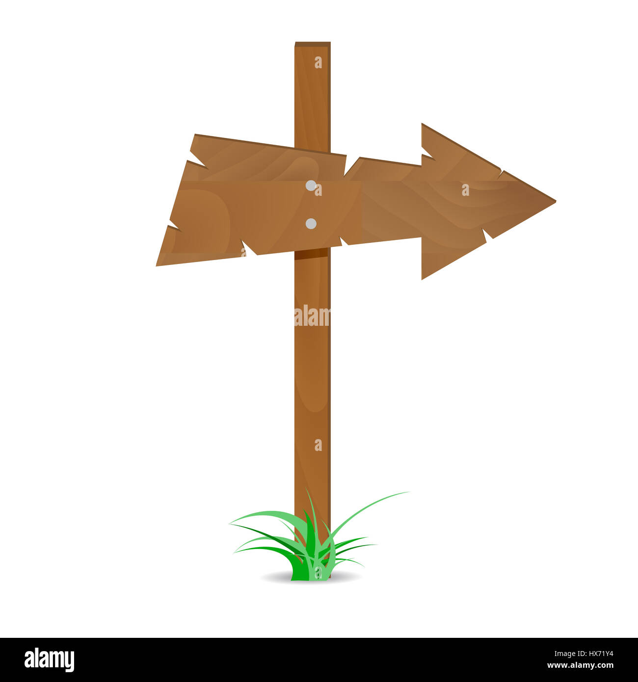 Wooden arrow sign. Road guide arrow, direction wooden arrow. Vector