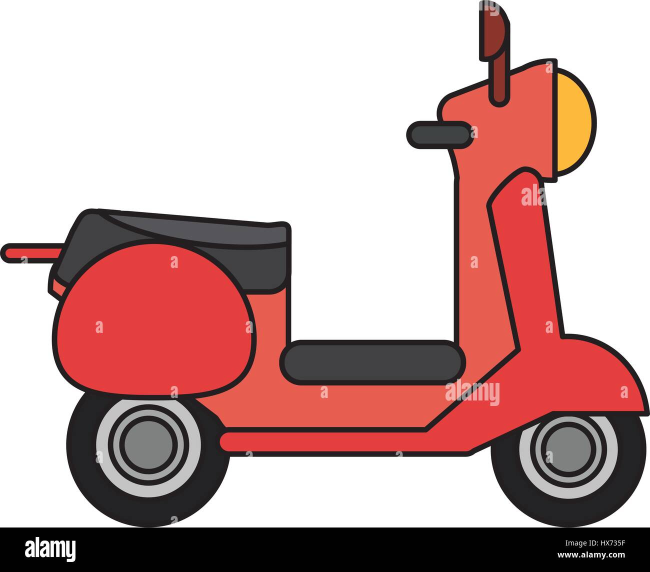 red scooter transport vehicle image Stock Vector