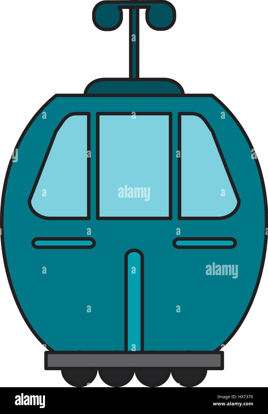 blue cable car transport image Stock Vector