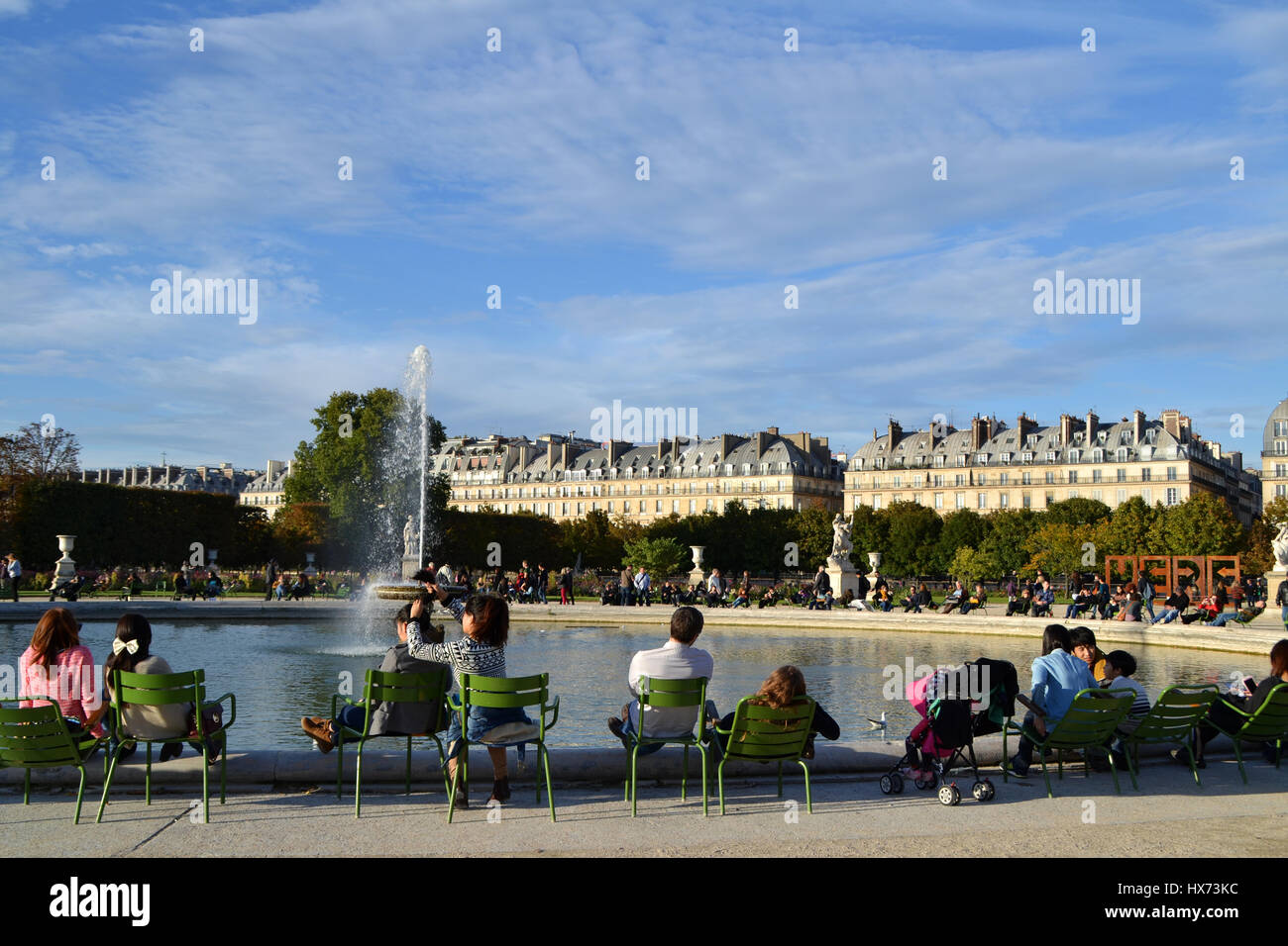 People at Tuileries Garden in Paris, France Stock Photo