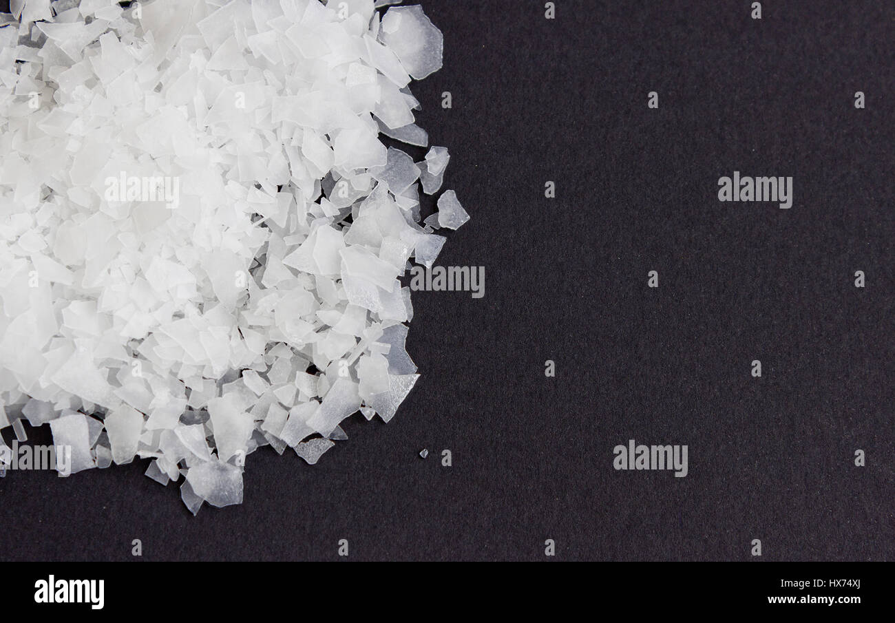 Sea salt flakes, nigari, magnesium chloride,top view Stock Photo Alamy