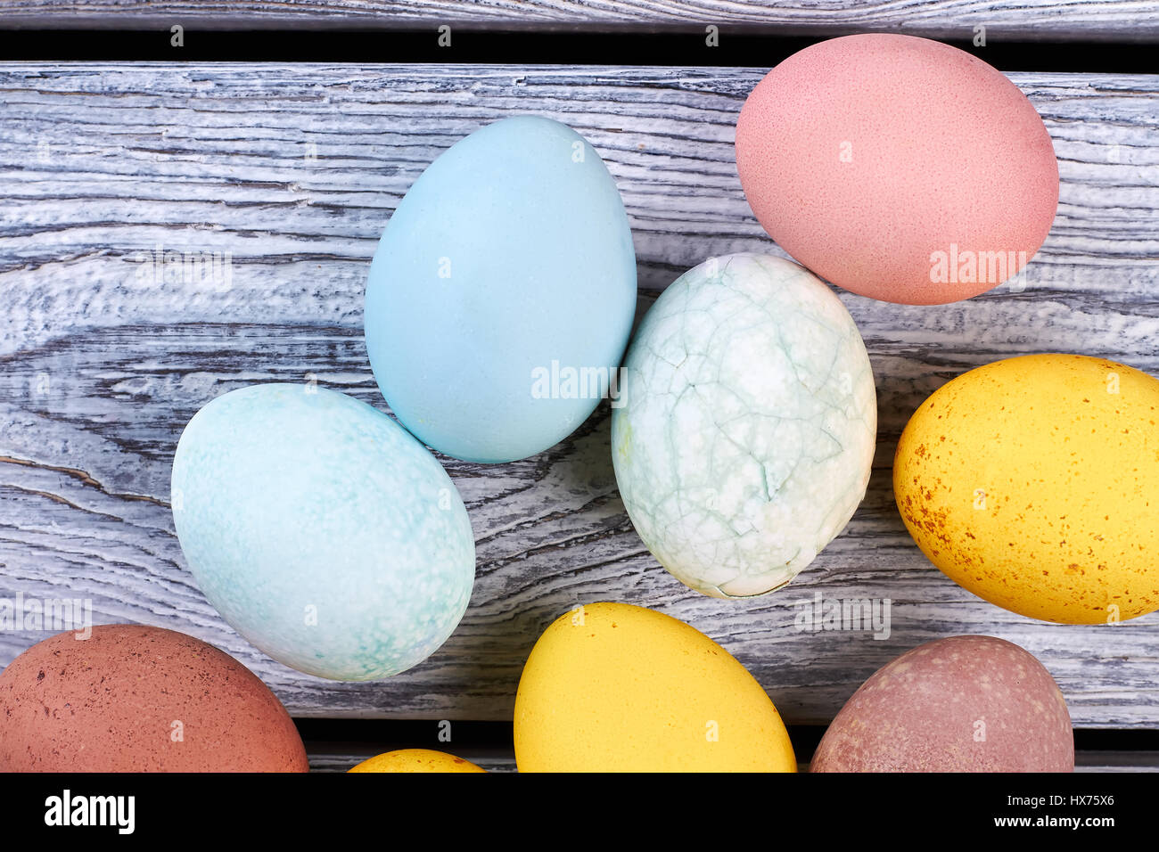 Bunch of colored eggs. Stock Photo