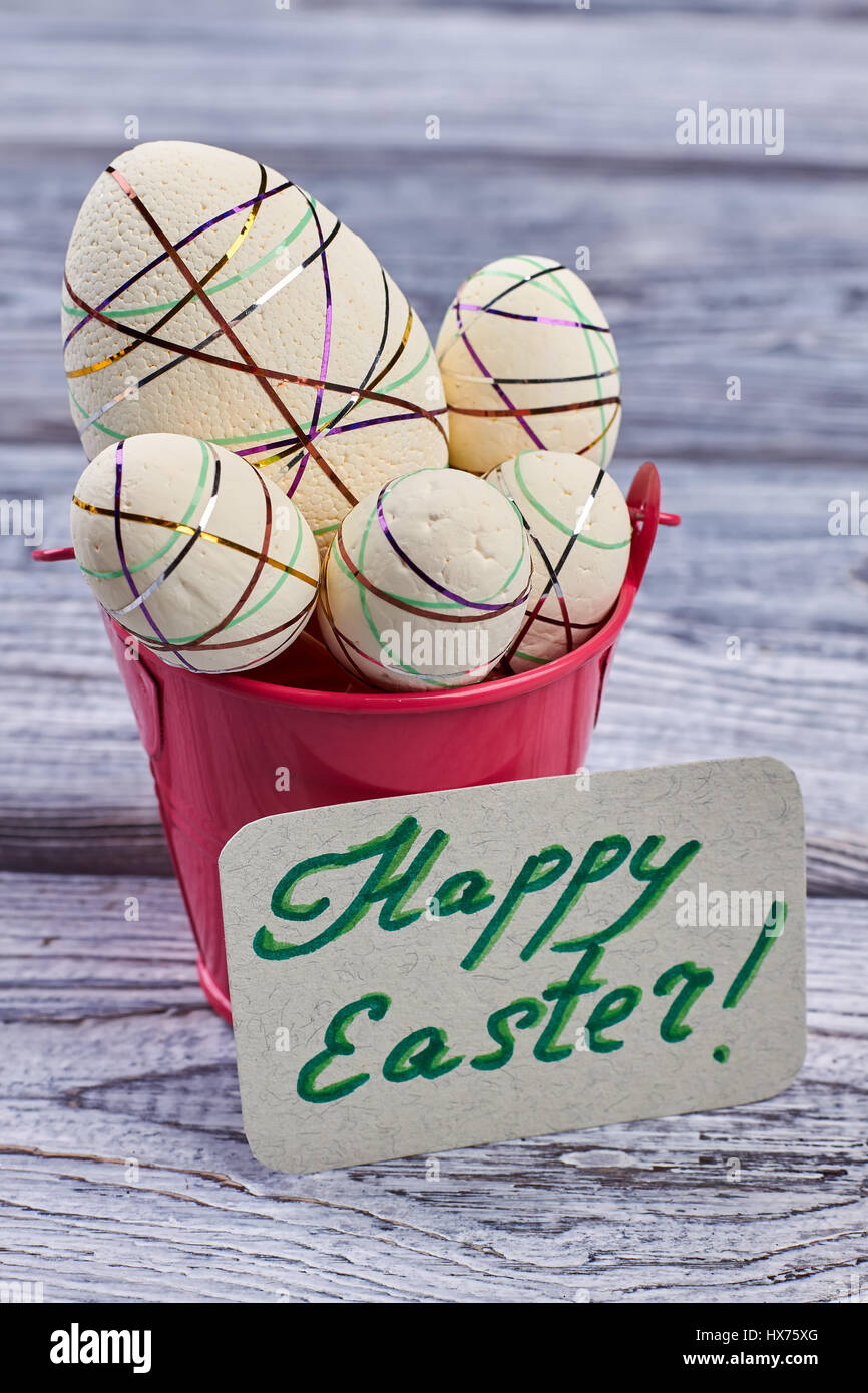 Foam plastic decorated eggs Stock Photo Alamy