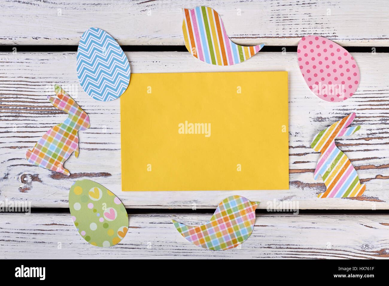 Blank Card And Easter Cutouts Stock Photo Alamy