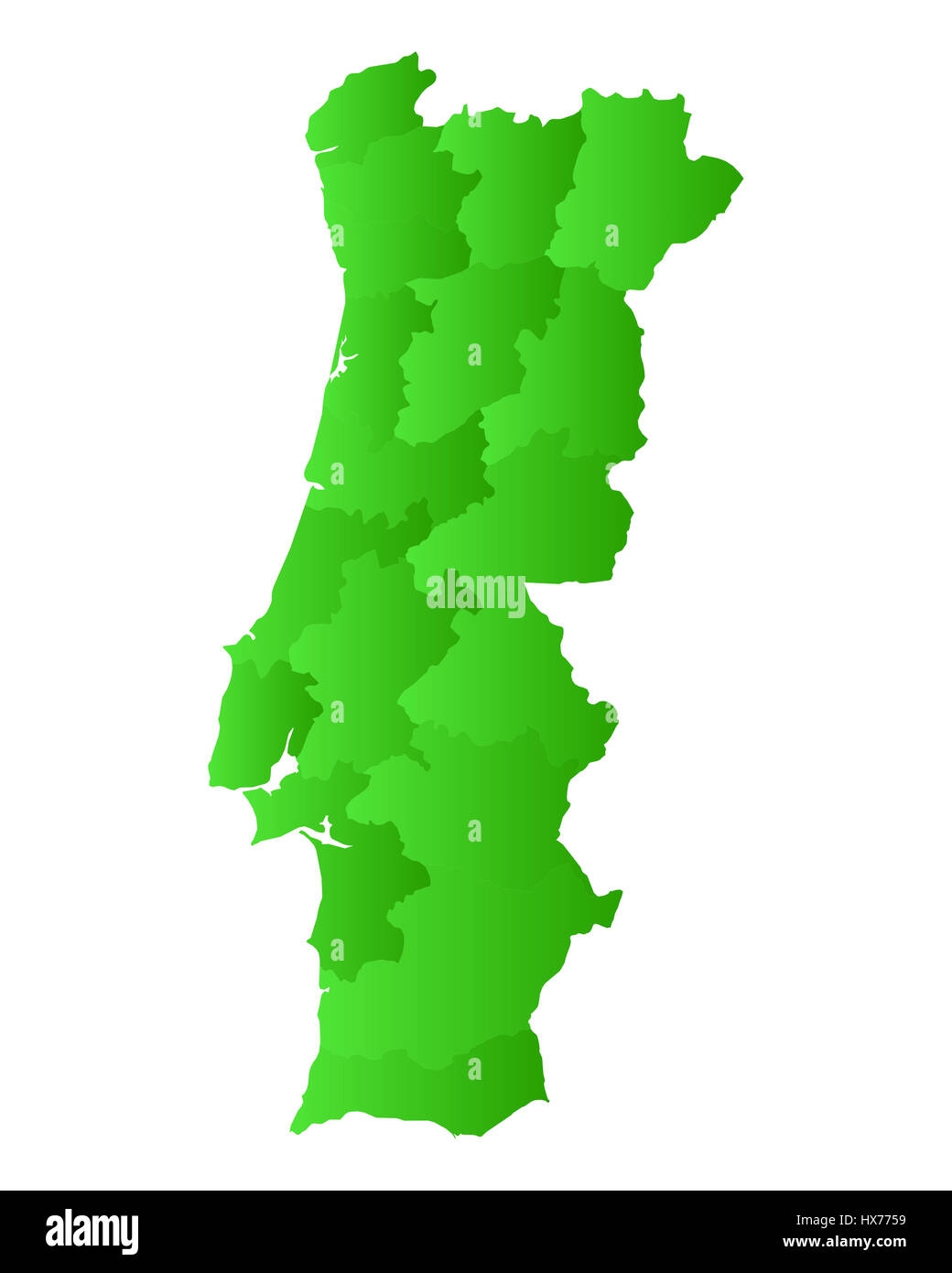 Map of Portugal Stock Photo