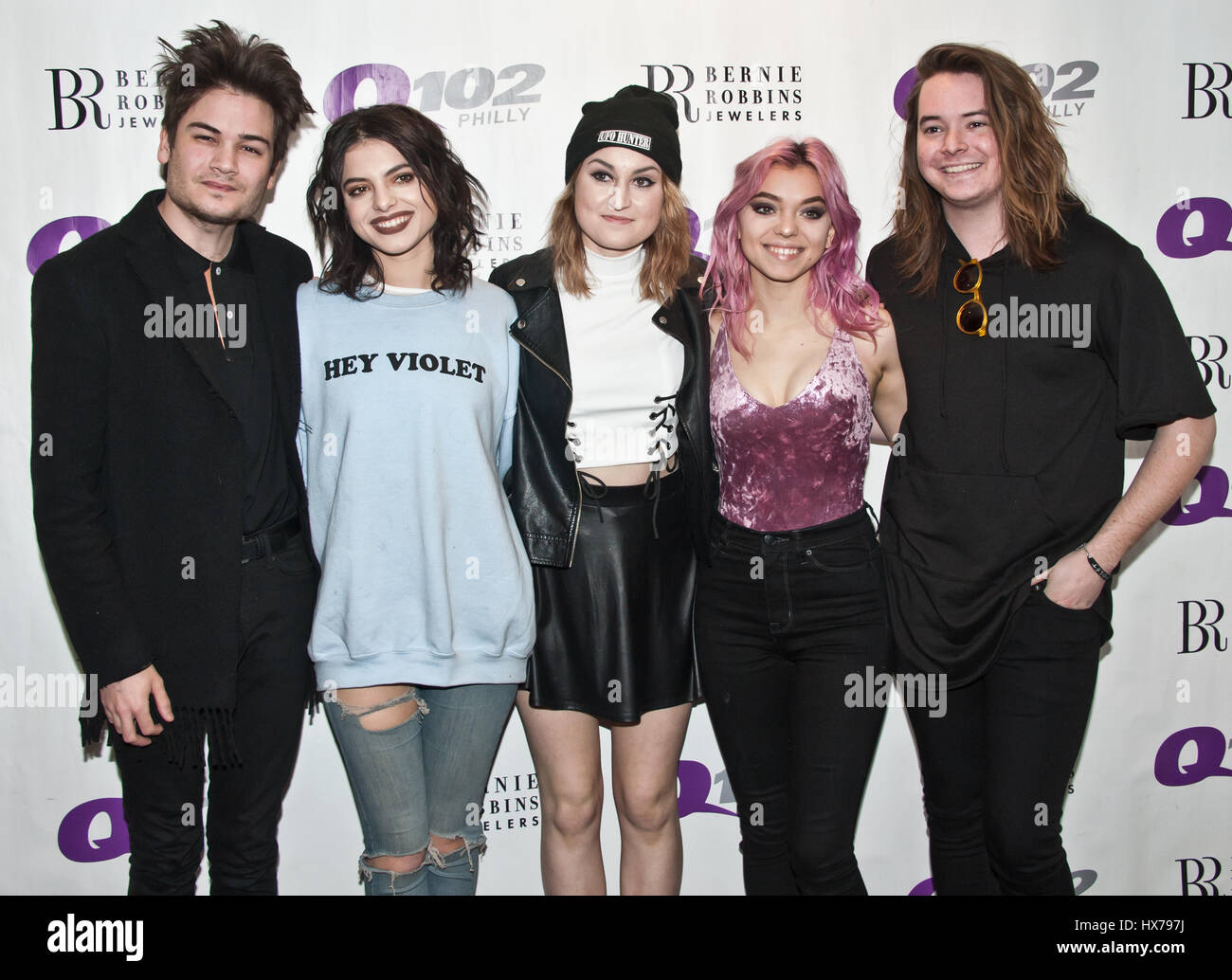 Bala Cynwyd, PA, USA. 23rd March, 2017. American Pop Rock Band Hey Violet Visit Q102's Performance Theatre. Stock Photo