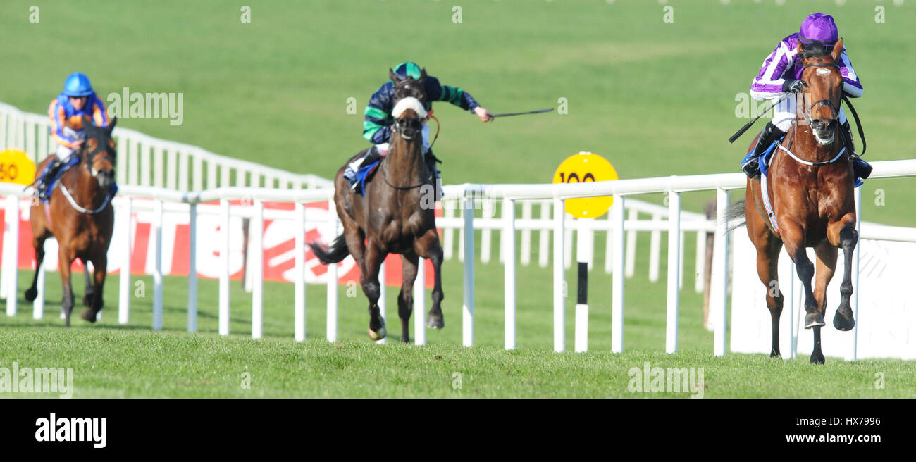 Orderofthegarter and Ana O'Brien win the Irish Stallion Farms E.B.F. Maiden at Naas Racecourse. Stock Photo