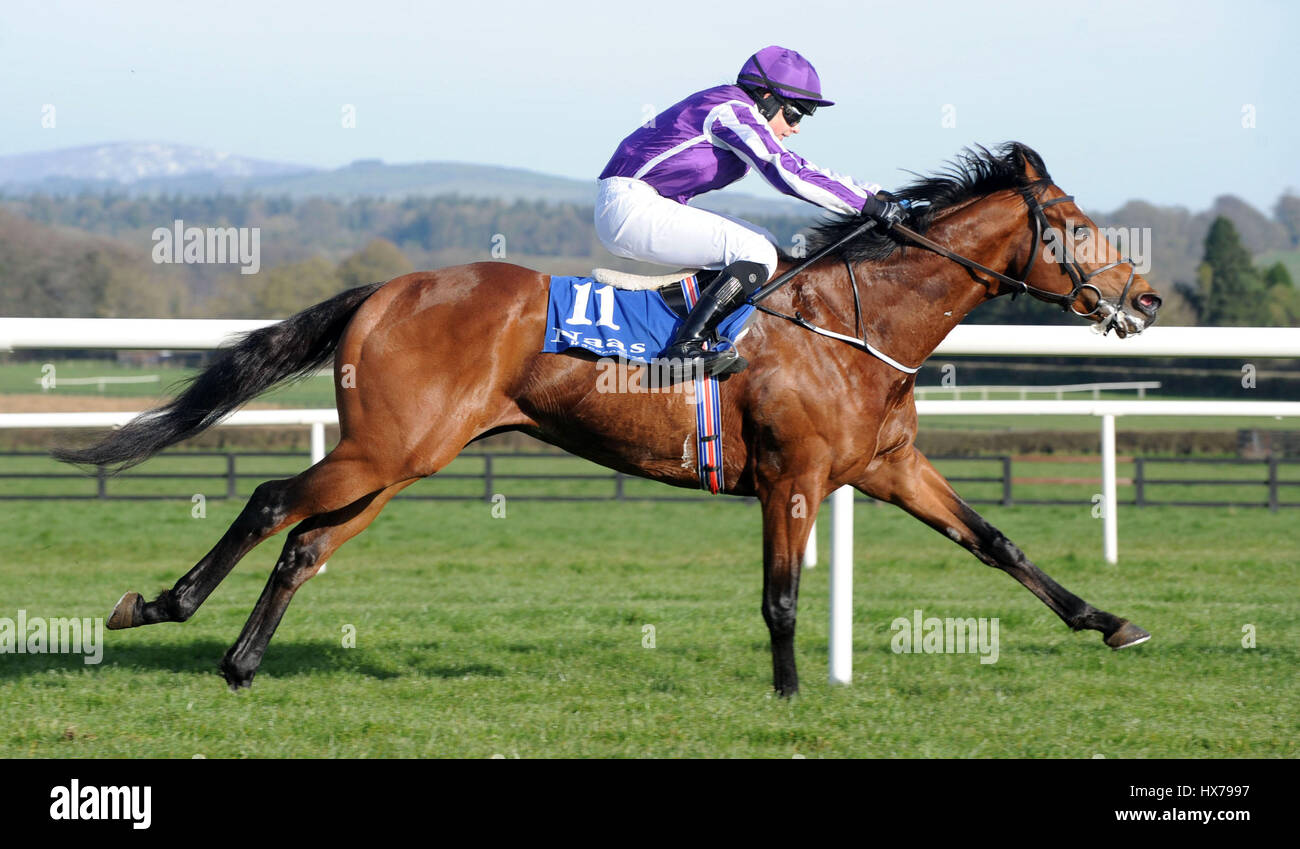 Orderofthegarter and Ana O'Brien win the Irish Stallion Farms E.B.F. Maiden at Naas Racecourse. Stock Photo