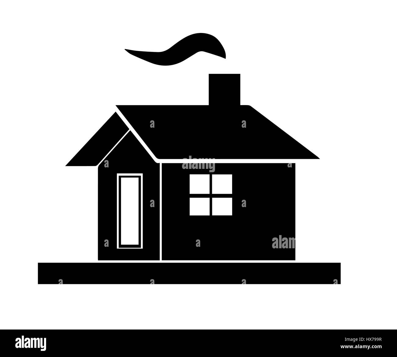 black house silhouette vector with chimney Stock Vector Image & Art Alamy