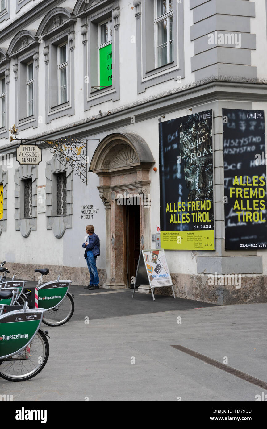 The exterior of Tirol Volkskunst Museum, Innsbruck, Austria Stock Photo
