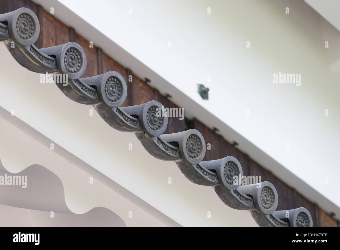 Japanese styled roof top found in templs Stock Photo