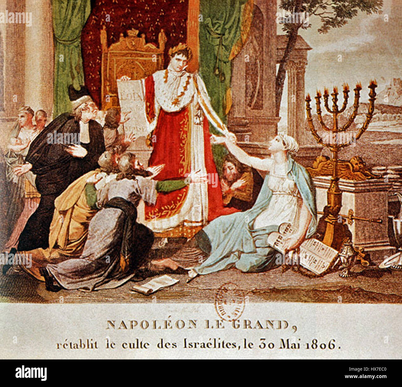 Napoleon stellt den israelitischen Kult wieder her, 30. Mai 1806 Stock Photo