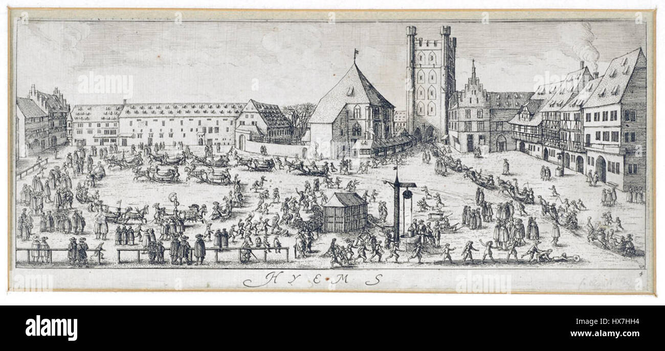 Wenzel Hollar, Hiver,1629 Stock Photo