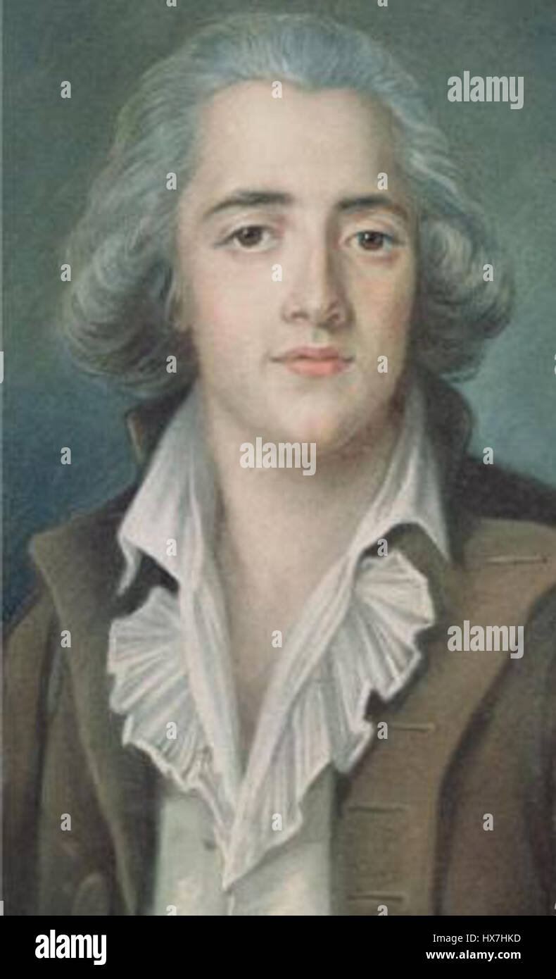 Portrait of Francois Rene Vicomte de Chateaubriand, circa 1786 Stock Photo