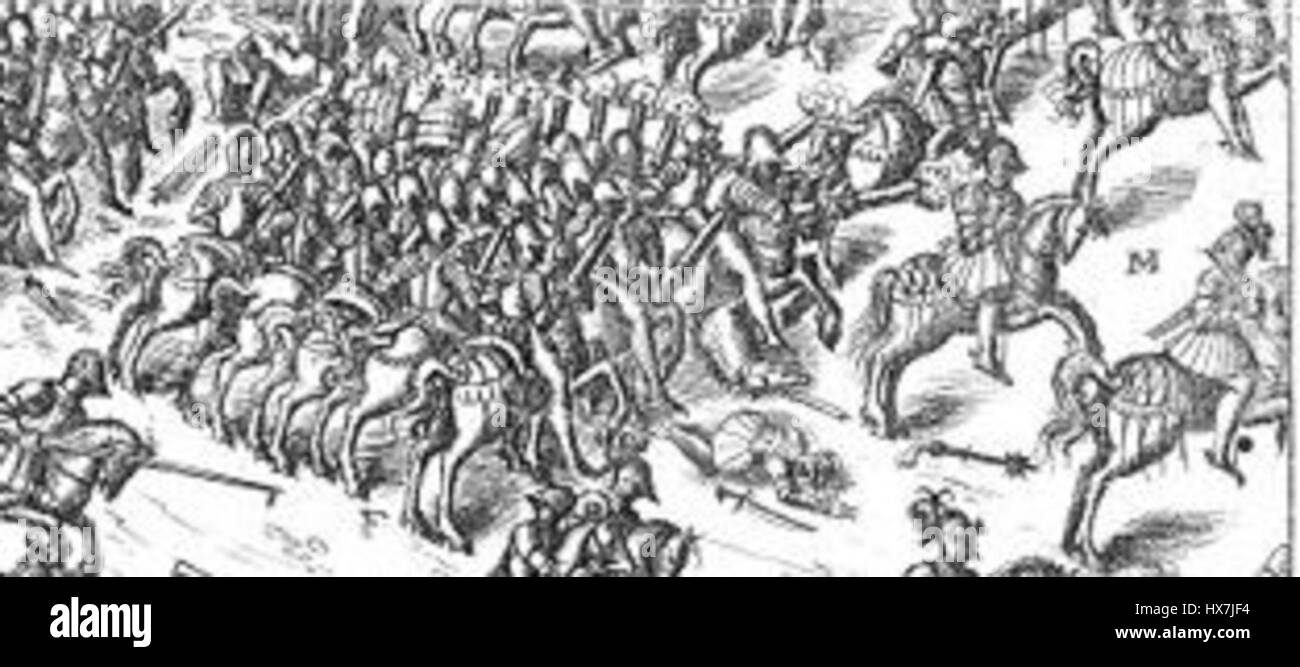 The 'Reiters' refers to the iconic painting by a German artist, depicting mounted soldiers in action. The work is recognized for its vivid portrayal of cavalry in battle, emphasizing movement and military history of the period. Stock Photo