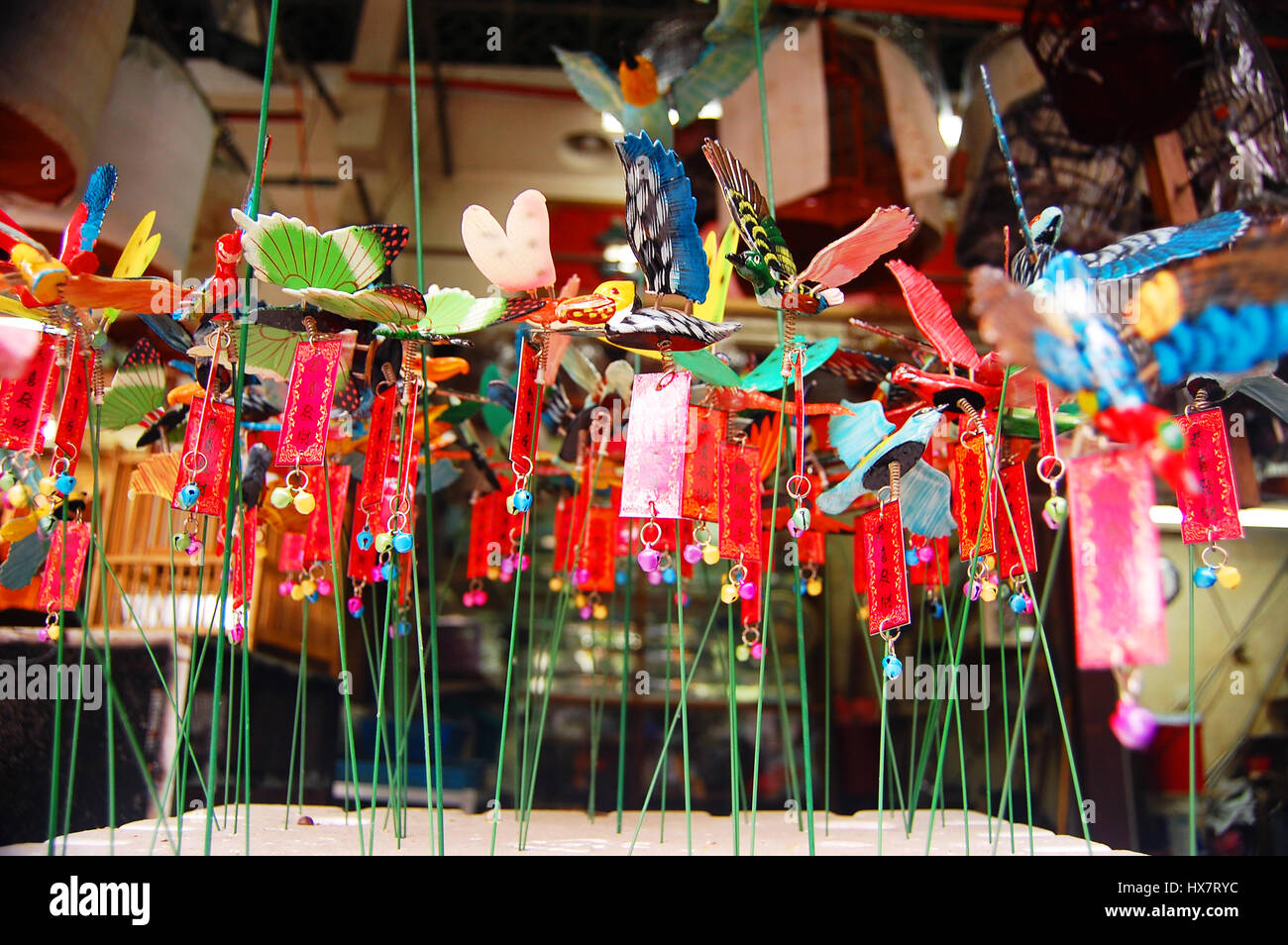 Colorful bird toy in Chinese Lunar New year Stock Photo