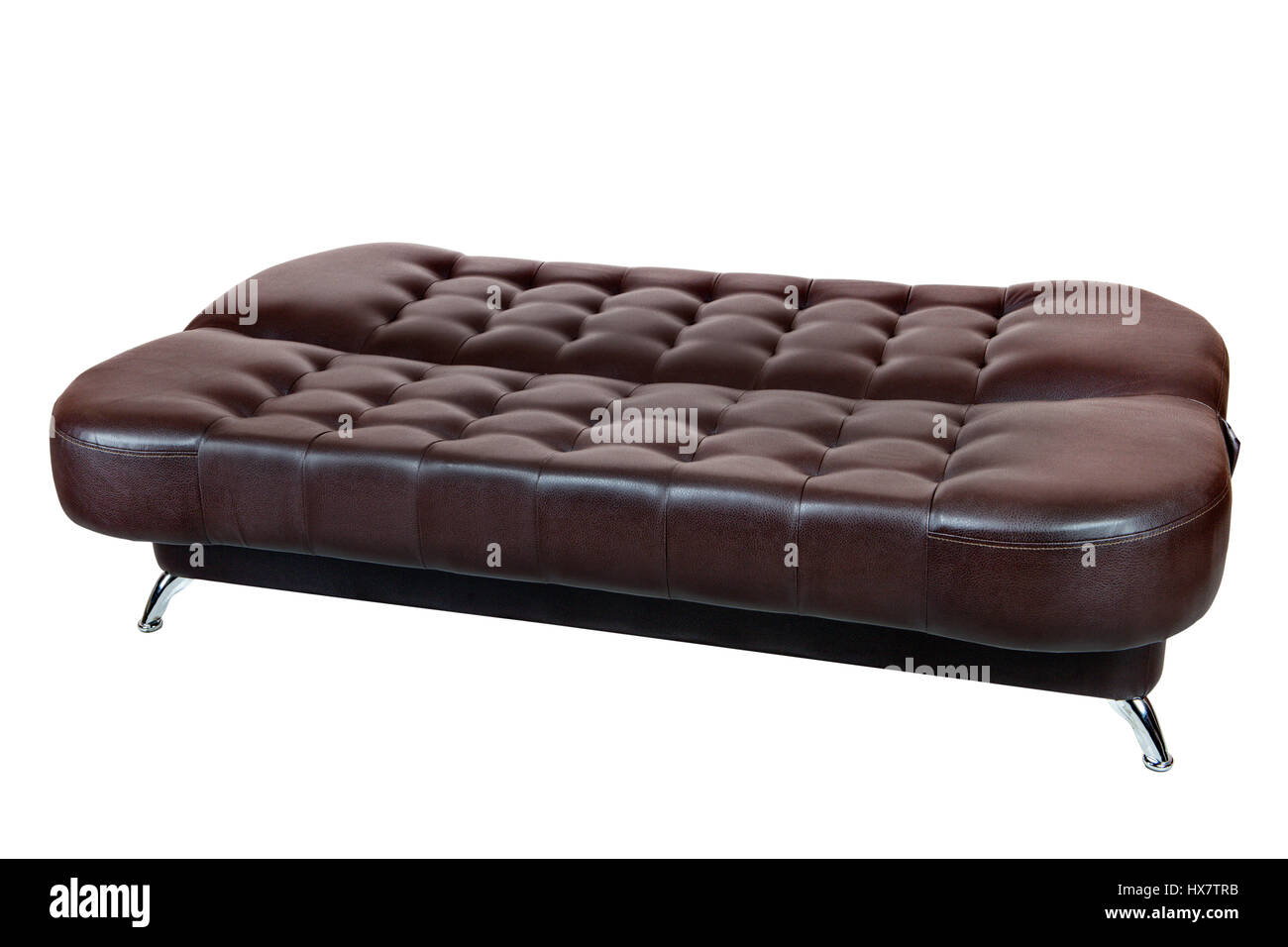 Convertible Sofa Bed Faux Leather With Dark Brown Color