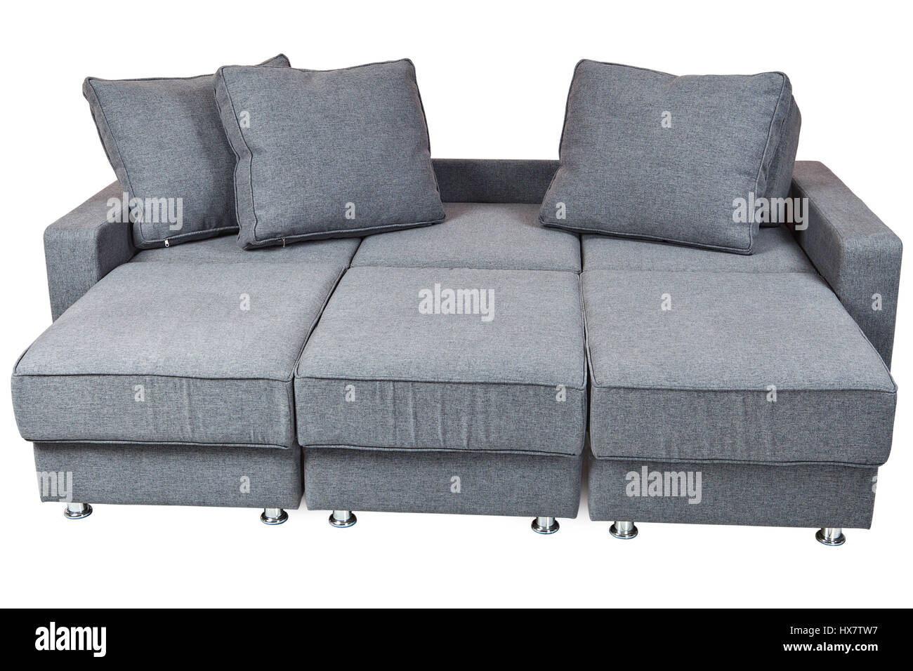 Fabric Sofa Bed with color grey, isolated on white background, include