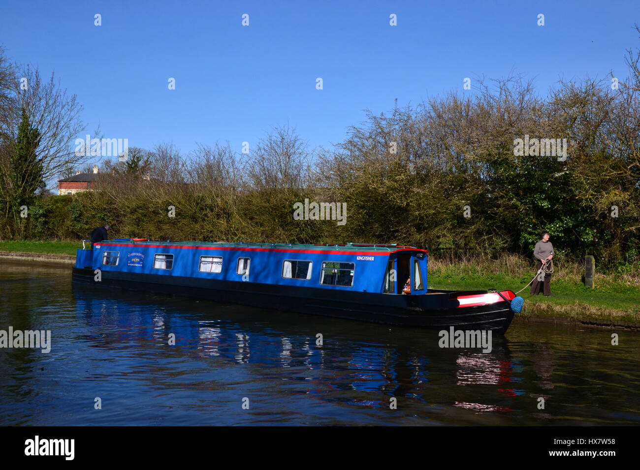 Canal boat on Grand Union Canal, Aston Clinton, Buckinghamshire, UK ...