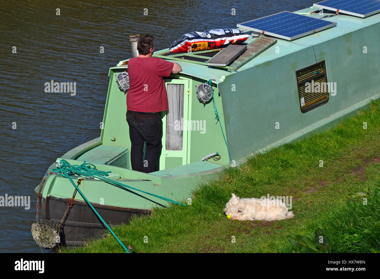 Canal boats on Grand Union Canal, Aston Clinton Stock Photo Alamy