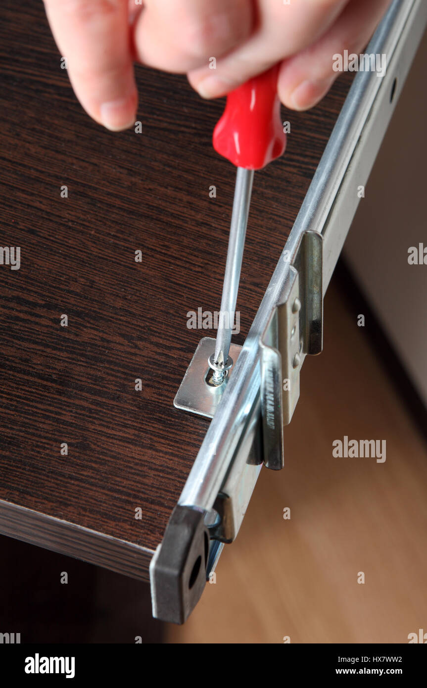 Furniture mounting, installation running tracks, fitting drawer slide