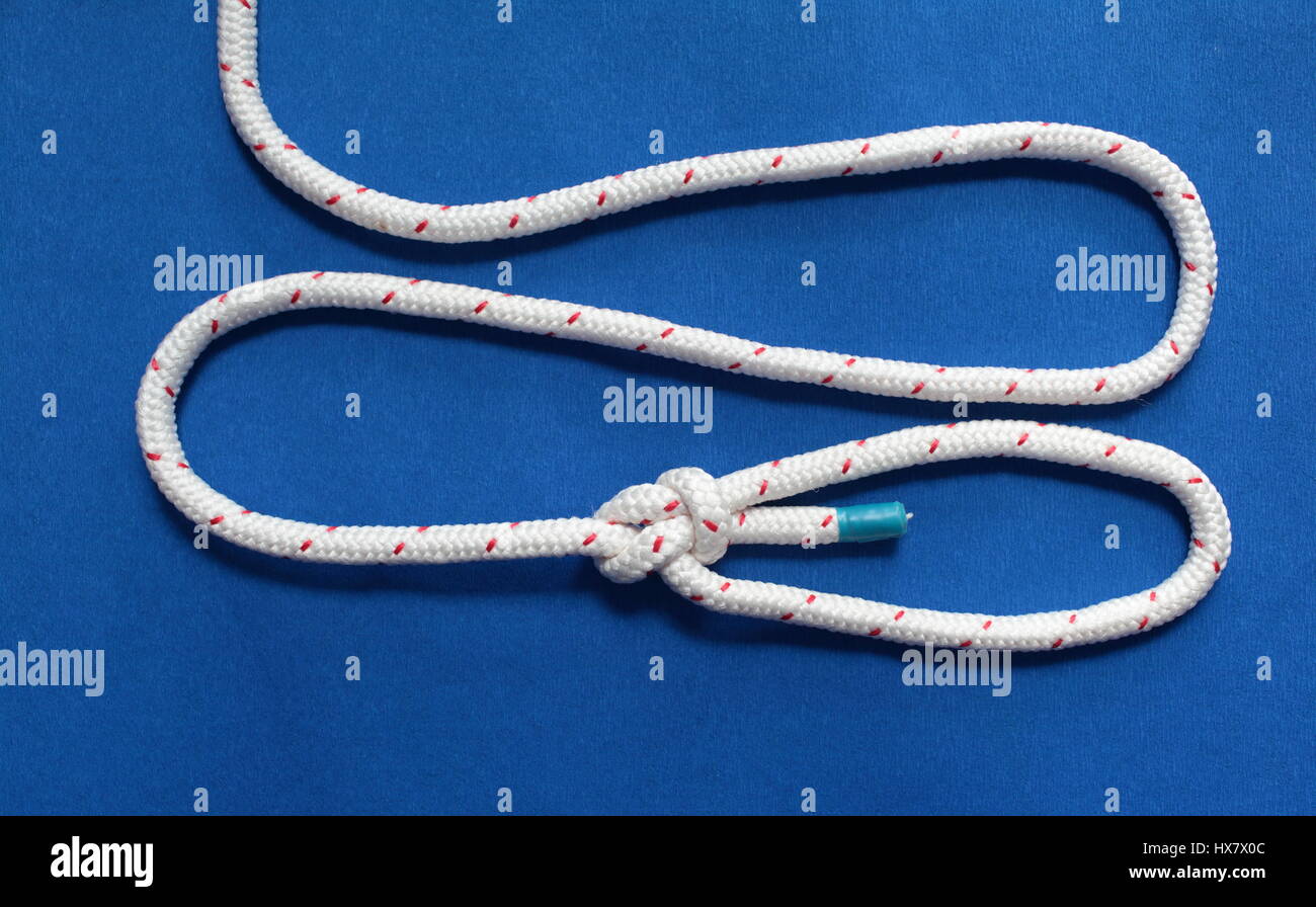 Knot loop sea knot against  blue background Stock Photo