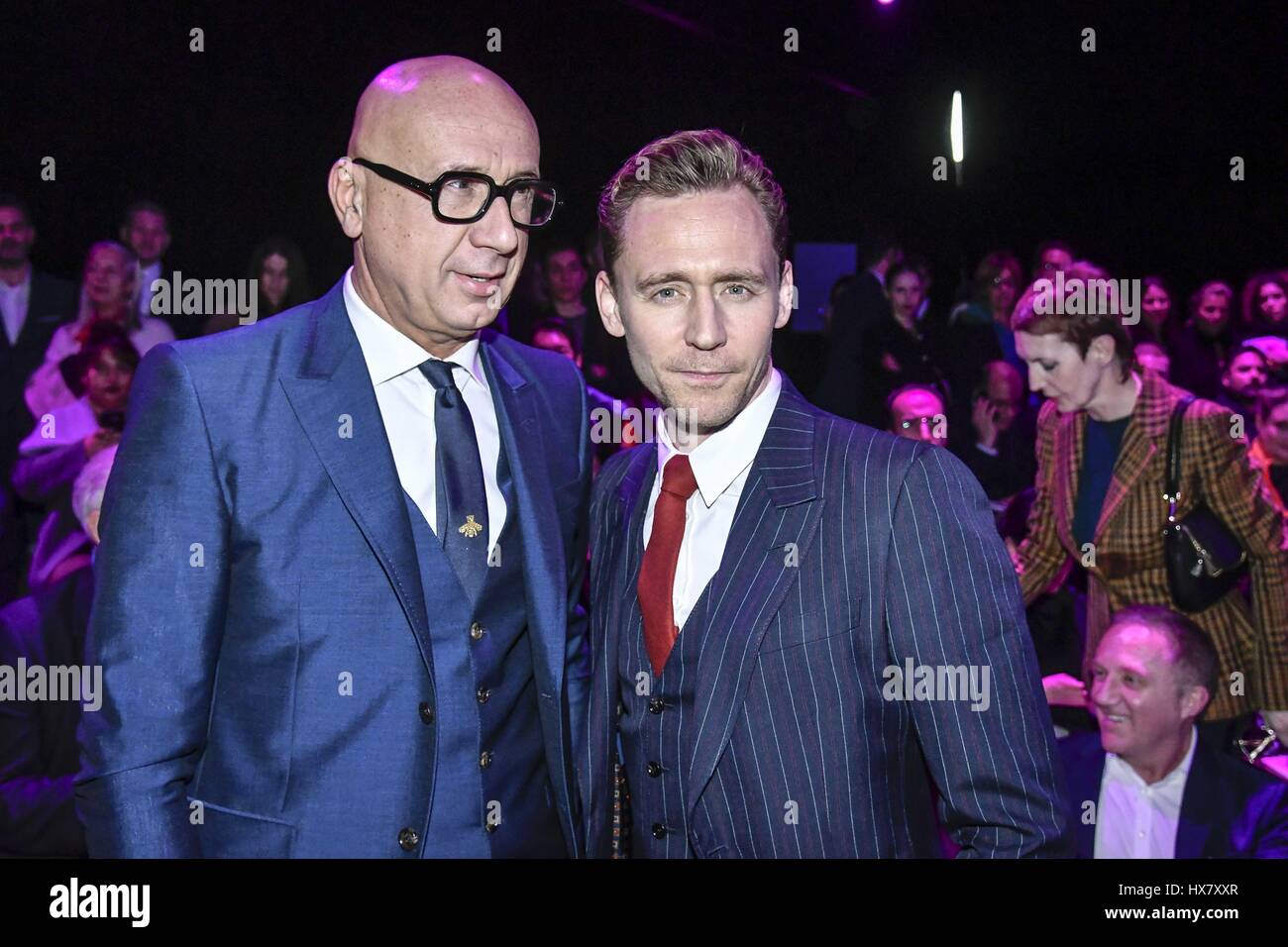 Milan Fashion Week - Gucci - Front Row Featuring: Marco Bizzarri, Tom  Hiddleston Where: Milan, Italy When: 22 Feb 2017 Credit: IPA/WENN.com  **Only available for publication in UK, USA, Germany, Austria, Switzerland**