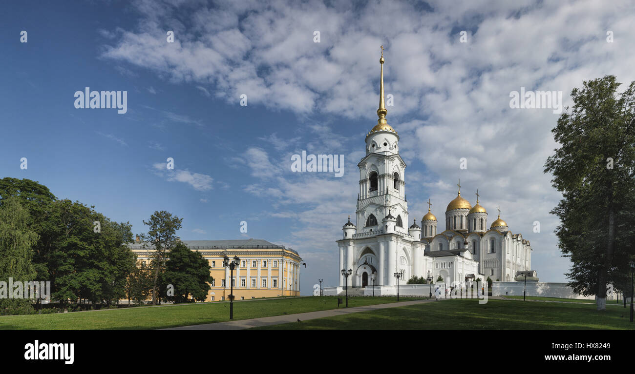 Assumption Cathedral in Vladimir. Golden ring of Russia. Stock Photo