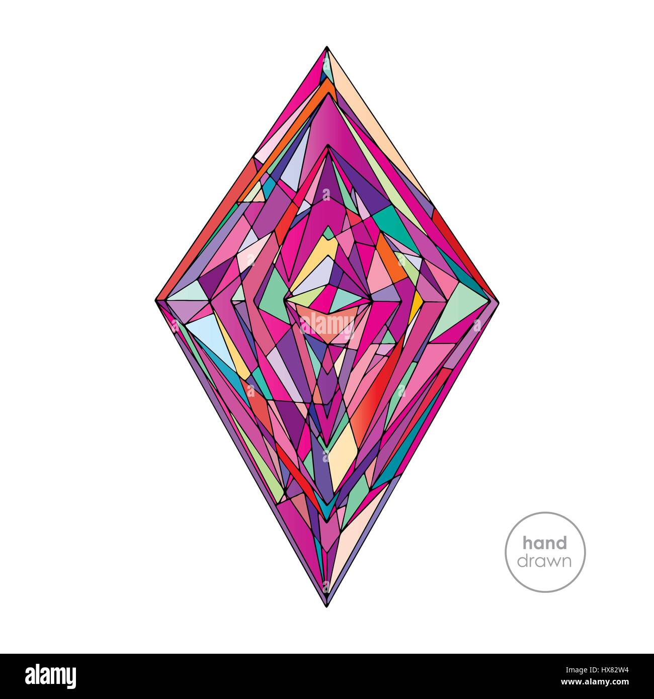 Hand drawn abstract rhombus vector illustration Stock Vector Image