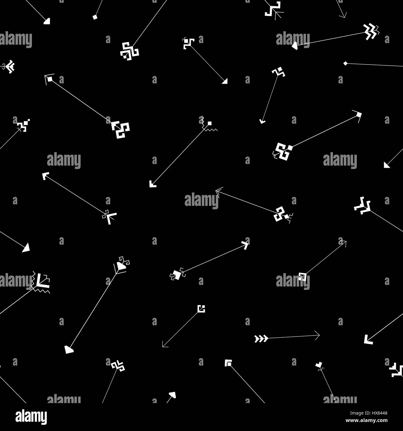 Dark Arrows Pattern Seamless pattern with arrows on a black background, which are made with ...